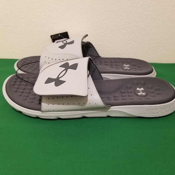 Under Armour Ignite Pro Slides Men Size 18 Black Gray Sandals Big & Tall NWT main image 6